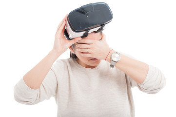 Woman with migraine because intense experince