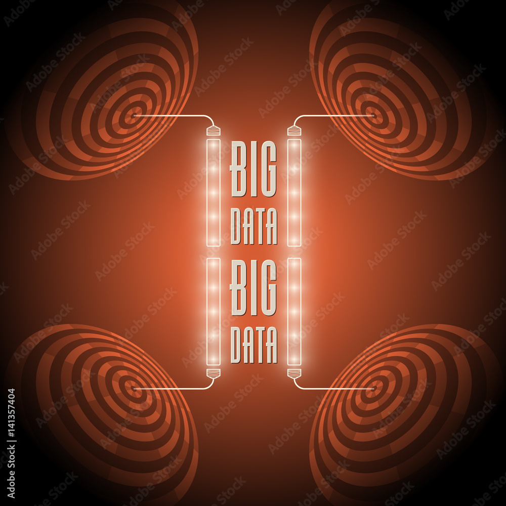 Poster vector abstract circles and the words big data