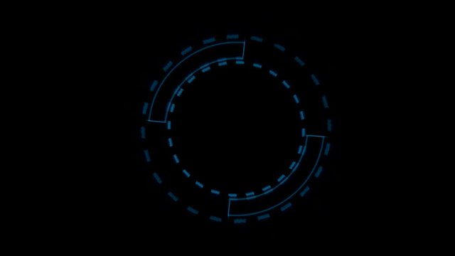 HUD Arrow Interface Data Loader Blue Glow Circular Round