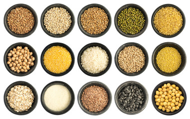 Cereals and Seeds Collection Isolated