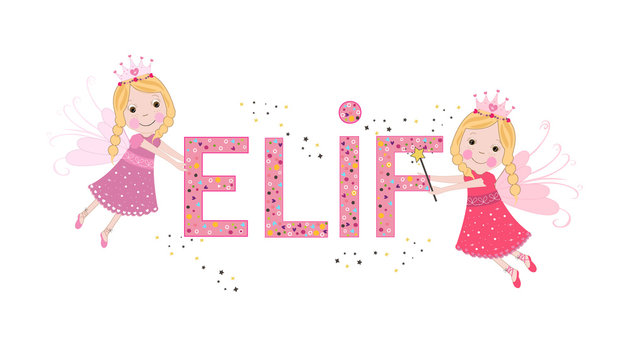 Elif female name with cute fairy tale