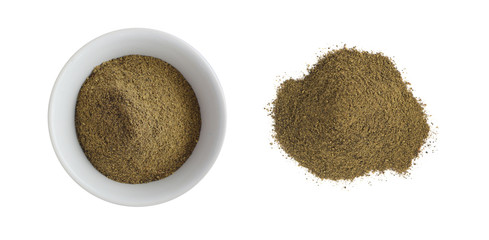 Heap of Ground Black Pepper Isolated on White