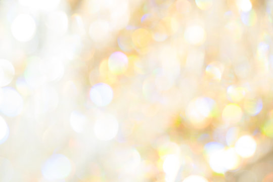 Soft yellow and white light Crystal blur bokeh luxury abstract background
