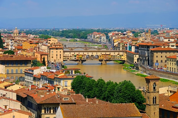 Florenz Bruecke Ponte Vecchio, Toskana - Ponte Vecchio Bridge, Florence cityscape