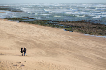 promenade &agrave; la plage en hiver
