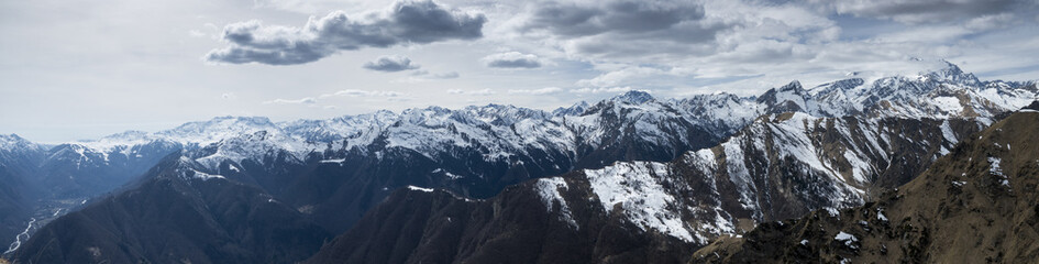 Naklejka na ściany i meble Italian Alps, Panorama of the mountains of Valsesia valley, Piedmont, Italy