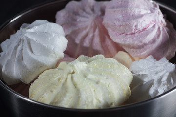 Sweet colorful meringue