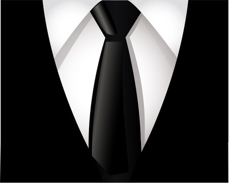 Men's Suit With A Black Tie
