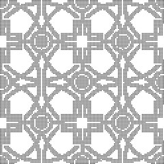 Halftone round black seamless background round cross frame