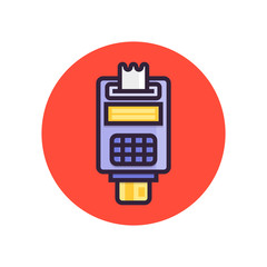 Fototapeta premium Pos terminal. Point of sale concept payment by credit card.