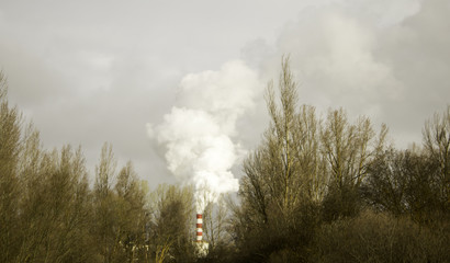 Factory chimney smoke
