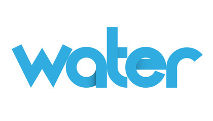 WATER blue vector letters icon