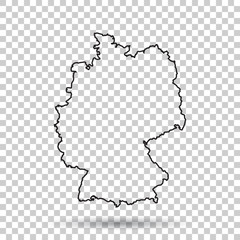 Germany Map in line style on isolated background. Vector illustration.