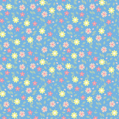 Fototapeta na wymiar Cute pattern in small flowers. Background with flowers.