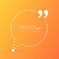 Abstract concept vector empty speech square quote text bubble. For web and mobile app isolated on background, illustration template design, creative presentation, business infographic social media.
