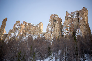 Lena Pillars Winter Heritage UNESCO Nature of Yakutia