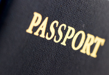 macro image of a us passport
