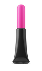 Black glossy plastic tube for cosmetics