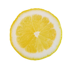 Yellow slice lemon isolated on white background, clipping path included