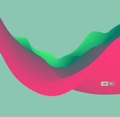 3D Wavy Background. Illustration for Flyer, Brochure and Booklet. Design Template.