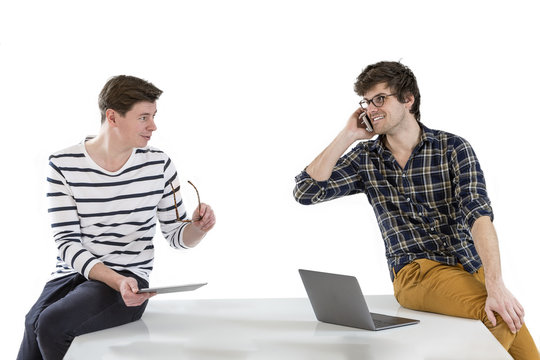 Two Friends starting up a company together.