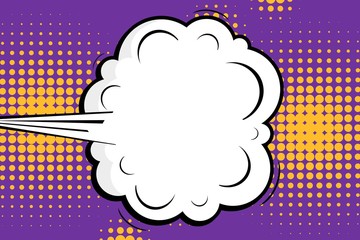 Abstract creative concept vector comic pop art style blank, layout template with clouds beams and isolated dots background. For sale banner, empty speech bubble set, illustration halftone book design.