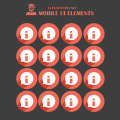 Mobile ui elements, vector set of flat style icons, business technology, mobile phones and tablet pc