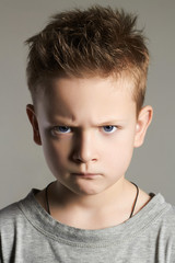 funny face of kid.handsome little boy
