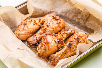 Fried chicken on cooking paper