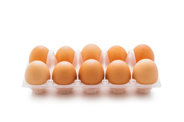 Organic Ten Egg Pack Isolated on White