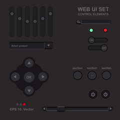 Fototapeta premium Player interface, design element, vector set, mobile app, smartphone, tablet, web tab, navigation bar