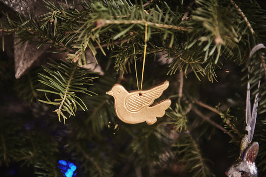 Christmas decoration, hanging on Christmas tree, close-up