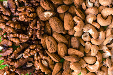 Almonds, cashew and walnuts