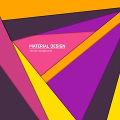 Vector material design background. Abstract creative concept layout template. For web and mobile app, paper art illustration, style blank, poster, booklet. Motion wallpaper element. Flat ui.