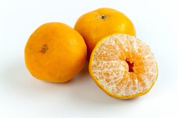fruit orange on white