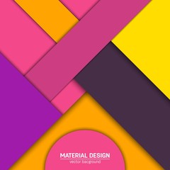 Vector material design background. Abstract creative concept layout template. For web and mobile app, paper art illustration, style blank, poster, booklet. Motion wallpaper element. Flat ui.