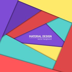 Vector material design background. Abstract creative concept layout template. For web and mobile app, paper art illustration, style blank, poster, booklet. Motion wallpaper element. Flat ui.