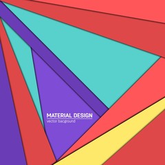 Vector material design background. Abstract creative concept layout template. For web and mobile app, paper art illustration, style blank, poster, booklet. Motion wallpaper element. Flat ui.