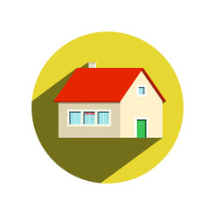 Circle House Icon Isolated on White Background