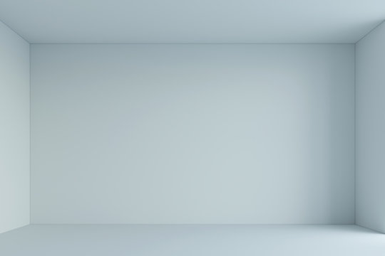 Empty white minimalist room. 3d rendering
