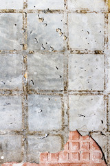 Reverse side of an old ceramic tile with adhesive. Abstract background