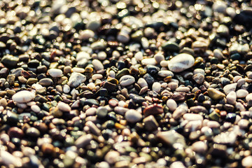 stones and sea,Pebble beach texture,wall pattern of gravel stone,pebbles on the beach as background,Gray sea pebbles on sand background,travel concept,Turkey,Florida,Miami