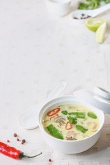 hot asian soup with coconut milk