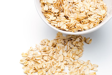 Dry rolled oat flakes oatmeal