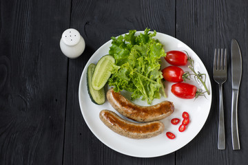 Healthy Breakfast - sausages,and vegetables.