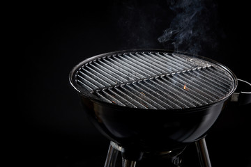 Hot barbecue fire ready for grilling the food