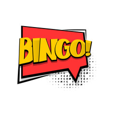 Lettering bingo comic text speech bubble