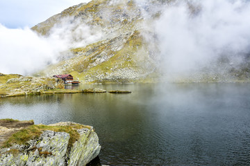 Balea Lake in Fagaras Mountains, Romania