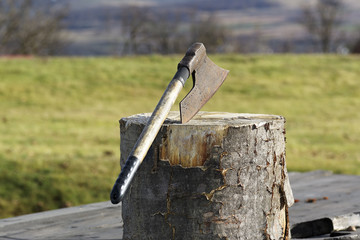 executioner's ax on block