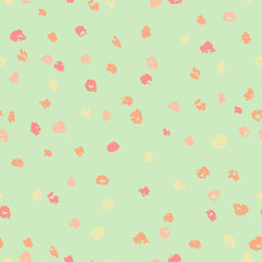 Seamless green and yellow ink dots pattern. Vector grunge background. Vector illustration.
